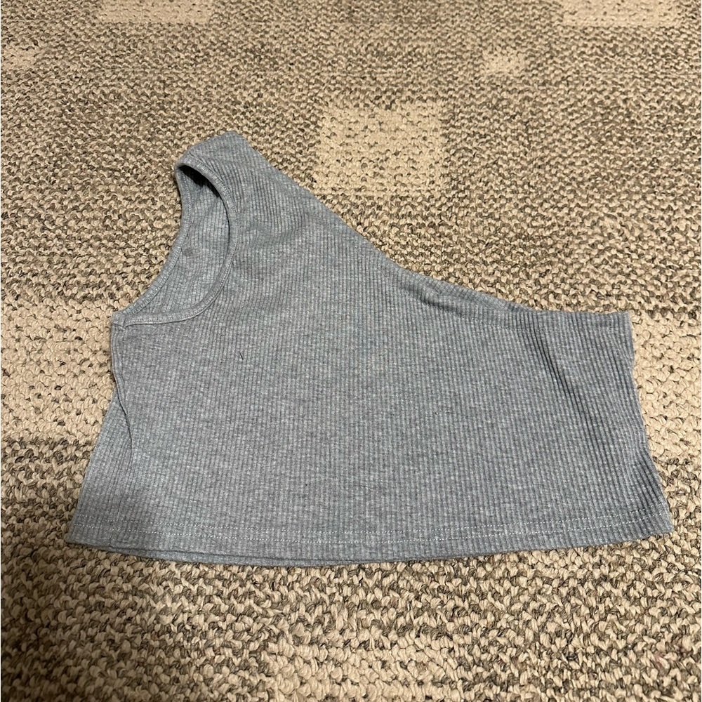 Womens SHEIN ribbed one shoulder tank top